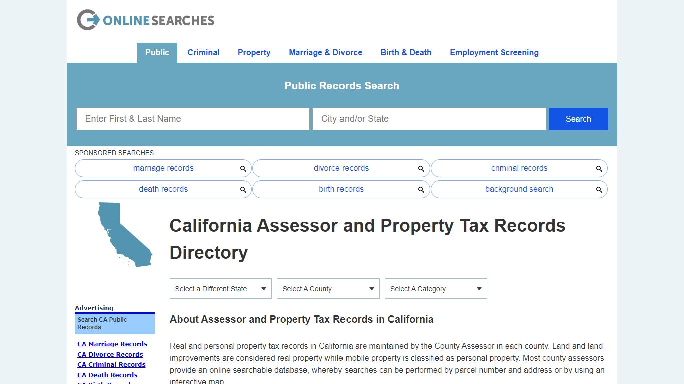 California Assessor and Property Tax Records Directory